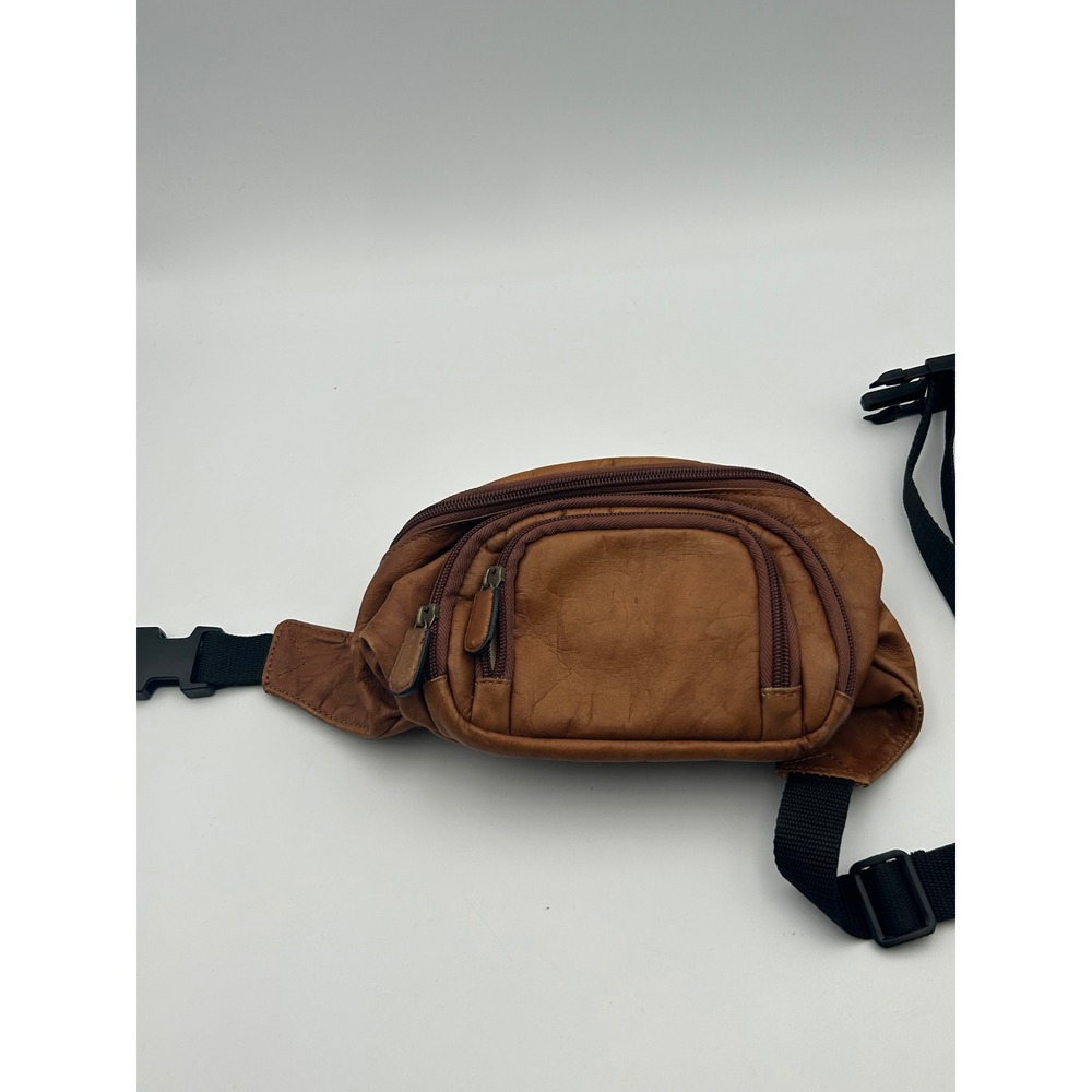 Boulder Ridge Tan Full Grain Cowhide Leather Fanny Pack Waist Bag Brown B729